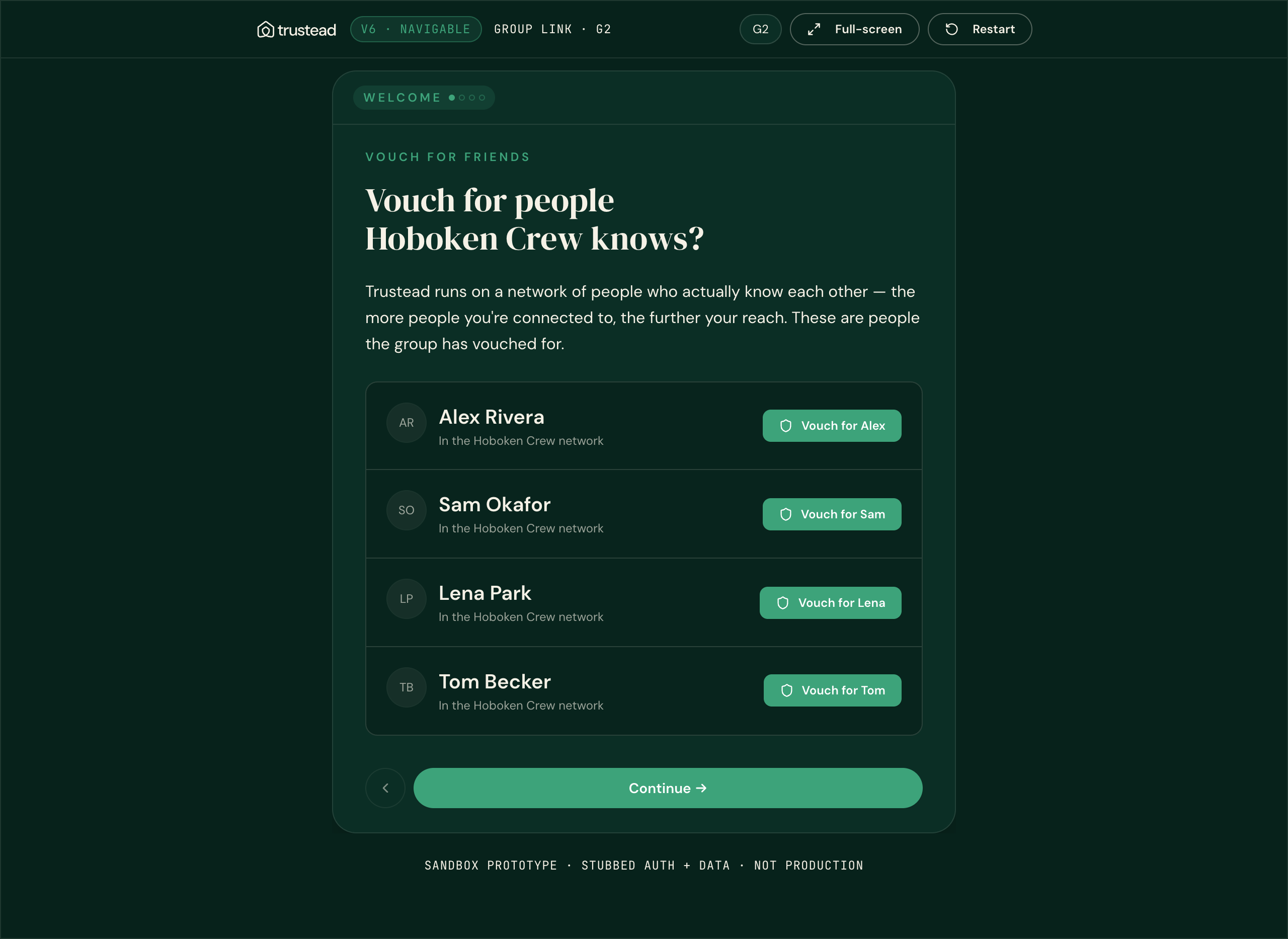 Vouch for friends, desktop