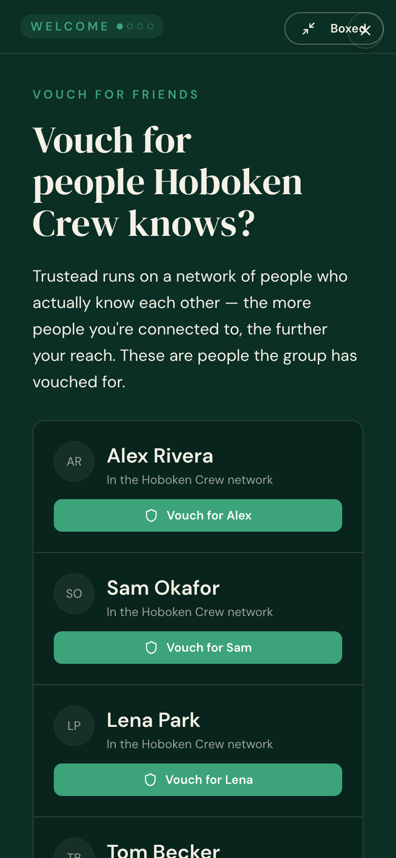 Vouch for friends, phone