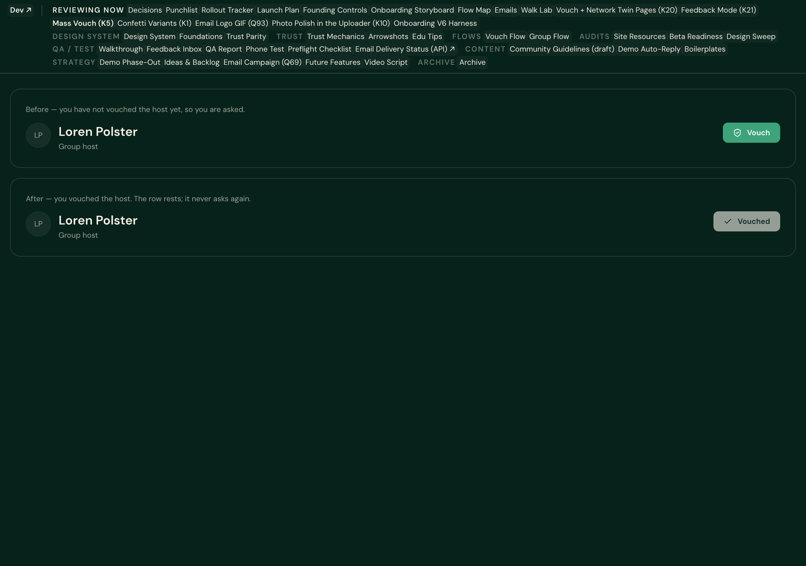 Classic list before and after, desktop